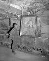 US soldier examines looted nazi art treasures in the Merkers Mine, Germany 1945