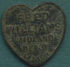 One Shilling token for 'Fred Williams, Midland Depot, Leyton.'