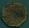 Two shilling token for 'R. Joel & Sons, 20 Russell Street, Covent Garden.'